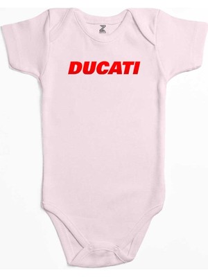 Z zepplin Ducati Red Logo Pembe Renk Bebek Body Zıbın