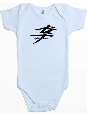 Z zepplin Hayabusa Logo Text Mavi Renk Bebek Body Zıbın