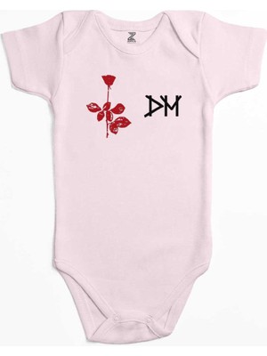 Z zepplin Depeche Mode Rose Pembe Renk Bebek Body Zıbın