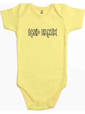 Z zepplin Iced Earth Logo 2 Sarı Renk Bebek Body Zıbın