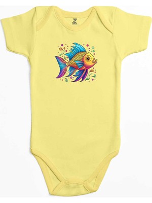 Z zepplin Colorful Fish Sarı Renk Bebek Body Zıbın