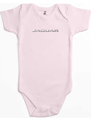 Z zepplin Jaguar Silver Text Pembe Renk Bebek Body Zıbın