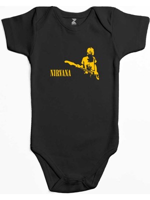 Z zepplin Nirvana Kurt Cobain Siyah Renk Bebek Body Zıbın