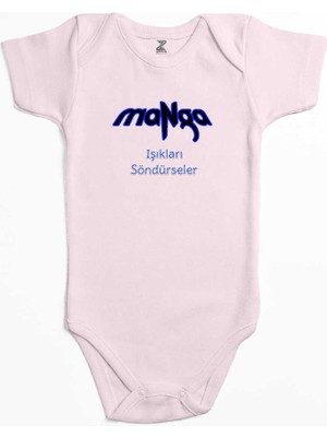 Z zepplin Manga Işıkları Söndürseler Pembe Renk Bebek Body Zıbın