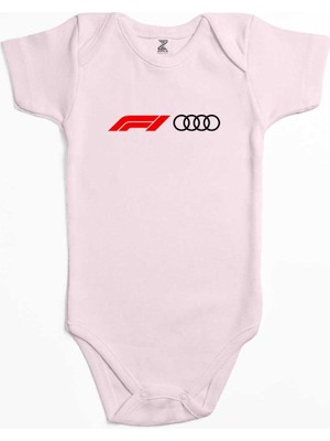 Z zepplin F1 Audi Logo Pembe Renk Bebek Body Zıbın