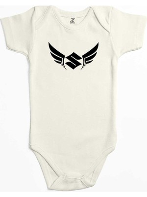 Z zepplin Suzuki Wings Ekru Renk Bebek Body Zıbın