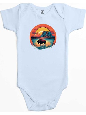 Z zepplin Bufola In The Oasis Mavi Renk Bebek Body Zıbın