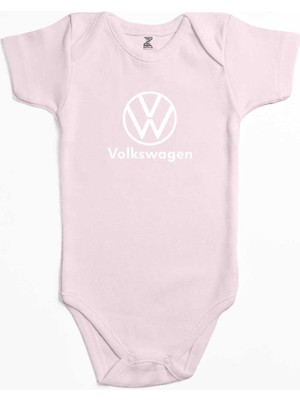 Z zepplin Volkswagen New Logo Text Pembe Renk Bebek Body Zıbın