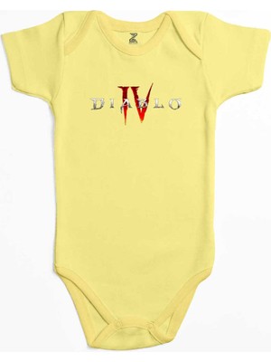 Z zepplin Diablo Iv Logo Sarı Renk Bebek Body Zıbın