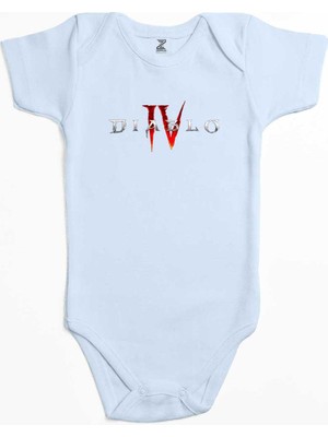 Z zepplin Diablo Iv Logo Mavi Renk Bebek Body Zıbın