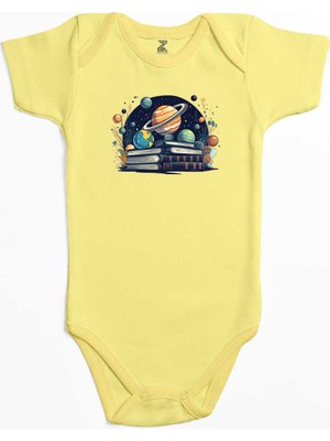 Z zepplin Book Planets Sarı Renk Bebek Body Zıbın