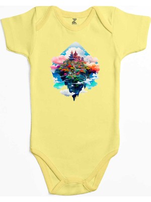 Z zepplin The Island On The Cloud Sarı Renk Bebek Body Zıbın