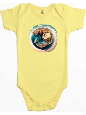 Z zepplin Planet Sarı Renk Bebek Body Zıbın