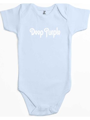 Z zepplin Deep Purple Text Mavi Renk Bebek Body Zıbın