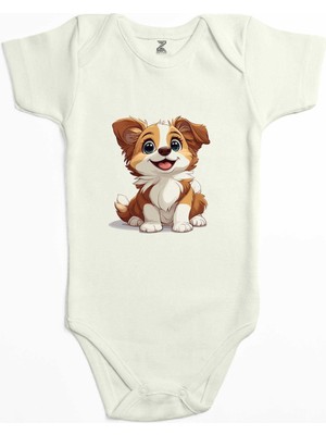 Tatlı Köpek Ekru Renk Bebek Body Zıbın