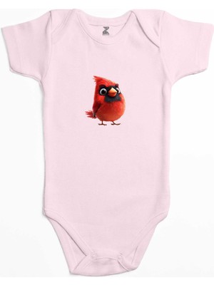 Angry Bird Pembe Renk Bebek Body Zıbın