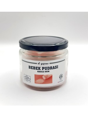 El Yapımı Bebek Pudrası Kokulu Kavanoz Mum