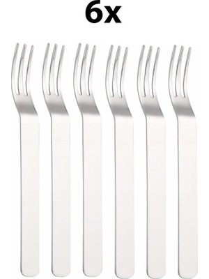 304 Çelik 6 Adet Silver Renk Tatlı ve Meyve Çatalı MT159BY-6