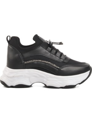 Ayakmod Siyah Yüksek Taban Kadın Sneaker 6064 Z