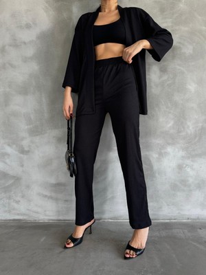 Yazlık Bürümcük Kumaş Kimono Alt Üst Takım