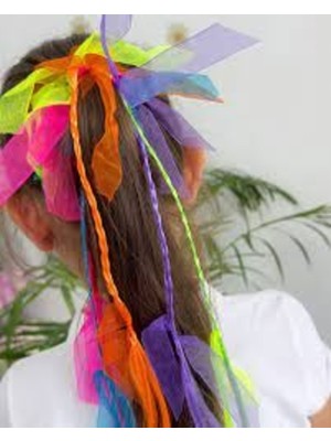 Rengarenk,rainbow,gökkuşağı Temalı 23 Nisan,gösteri,parti Örgü Lastik Tokası(1 Adet)