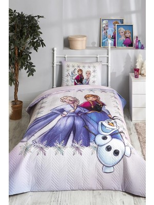 Özdilek Frozen Frosted Tek Kişilik Disney  Lastikli Çarşaf Kapitone Çocuk Nevresim Takımı