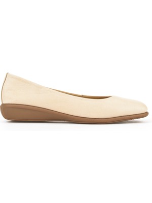 Ziya, Kadın Hakiki Deri Konfor Babet 1511050Z2220 Bej