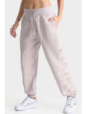 Nike Sportswear Phoenix Fleece High Rise Oversized Şardonlu Büyük Beden Yüksek Bel Kadın Eşofman Altı Lila
