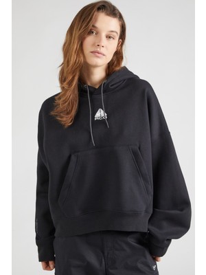 Nike Acg Therma Fit Fleece Hoodie Oversize Kesim Siyah Kadın Sweatshirt