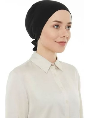 Scarfella Ipeksi Dikişsiz Penye Bone - Siyah