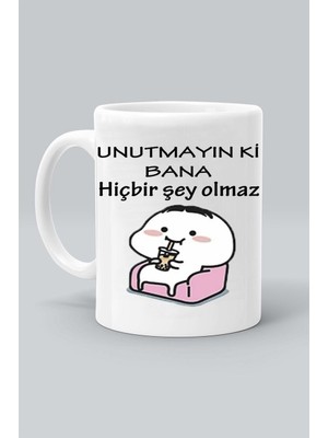 Olympus Plus Unutmayın Ki Bana Hiçbir Şey Olmaz Baskılı Beyaz Kupa Bardak