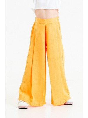 Kız Çocuk Bol Pileli Keten Pantolon 2549