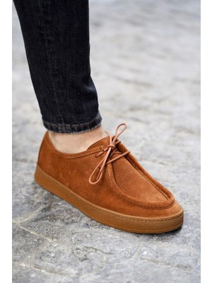 Shoetyle - Taba Süet Bağcıklı Erkek Günlük Ayakkabı 610-1004