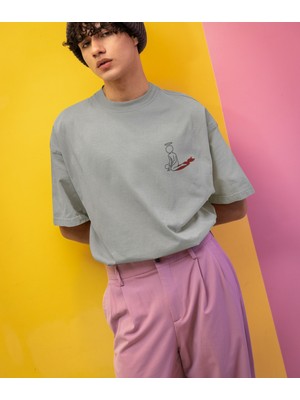 Terzili Giyin Melek ve Şeytan Minimal Baskılı Erkek Tişört