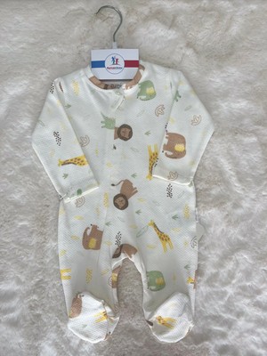 Zürafa Desenli Fermuarlı Tulum