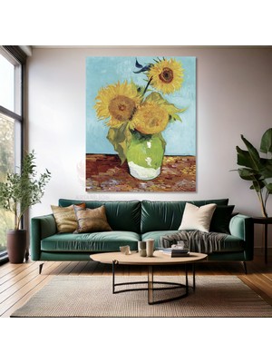 Van Gogh Kanvas Tablo Dijital Baskı Ayçiçeği Kanvas Duvar Tablosu Empresyonizm Tablo