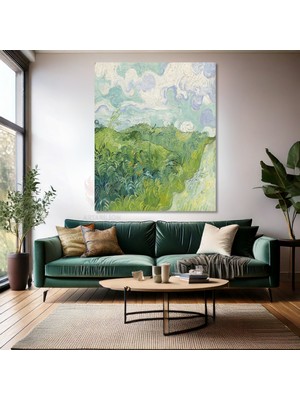 Van Gogh Kanvas Tablo Kanvas Duvar Tablosu Empresyonizm Tablo Green Wheat Fields Auvers