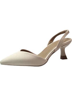 Beety 196.525 Siyah & Bej Bantlı Kadın Stiletto Ayakkabı