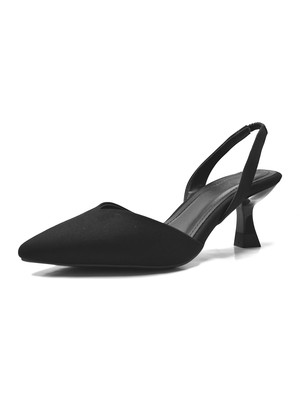 Beety 196.525 Siyah & Bej Bantlı Kadın Stiletto Ayakkabı