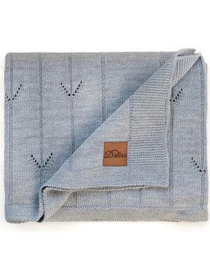 Çok Amaçlı Örtü, Nefes Alan Şık Dekoratif Geometrik Desenli El Örgüsü Triko Koltuk Şalı Soldier 130X170 cm (Gri)