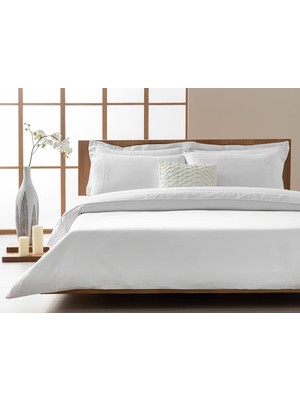 Home Modello Pamuk Saten Nakışlı King Size Nevresım Takımı 240X260 cm Beyaz