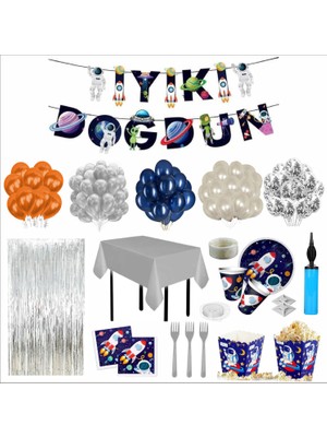 Uzay Temalı 16 Kişilik Doğum Günü Seti