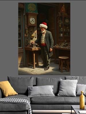 Karizma Tablo Osmanlı Eski Dükkanın Bilge Ustası Dekoratif Kanvas - Mdf Ahşap Tablo