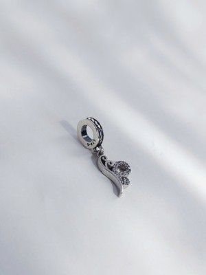 18 Ayar Altın Kaplama Işıltılı Kelebek Tasarım Gümüş Kadın Charm