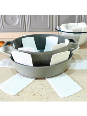 12'li Tencere Tava ve Tabak Arası Keçe Yıldız Beyaz 35 x 35CM