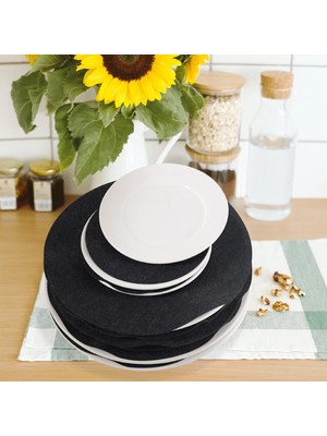 12'li Tencere Tava ve Tabak Arası Keçe Yuvarlak Siyah 19 x 19CM