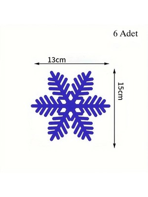 6'lı Kar Tanesi Keçe Bardak Altlığı 13X15CM - Mavi