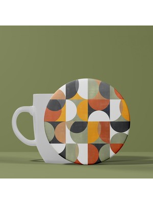 6'lı Geometrik Desen Ahşap Bardak Altlığı 10X10CMX4MM