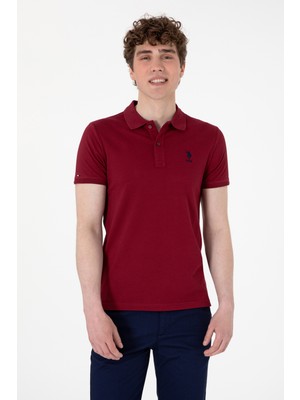 U.S. Polo Assn. Erkek Slim Fit Polo Yaka Bordo Basic Tişört 50298011-VR177