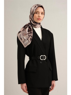 Armine Geometrik Desenli Saf İpek Sura Eşarp 9329D 85